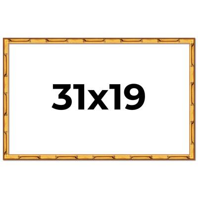 31x19 Frame Gold Bamboo Solid Wood Picture Frame | 1 Inch Moulding