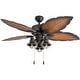 preview thumbnail 2 of 7, 52" Prominence Home Ocean Crest Bronze Tropical Indoor/Outdoor Ceiling Fan with Light, Pull Chain