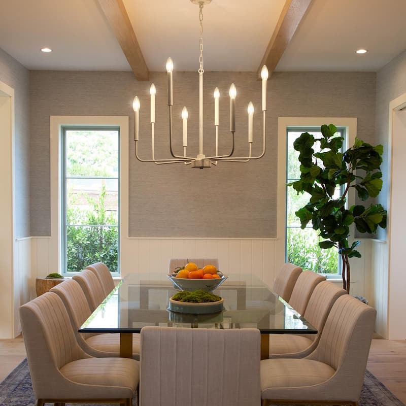 Farmhouse Chandelier, 8-Light Classic Candle Metal Chandelier for Dining Room Living Room Bedroom Kitchen - W26.96"x H34.44"