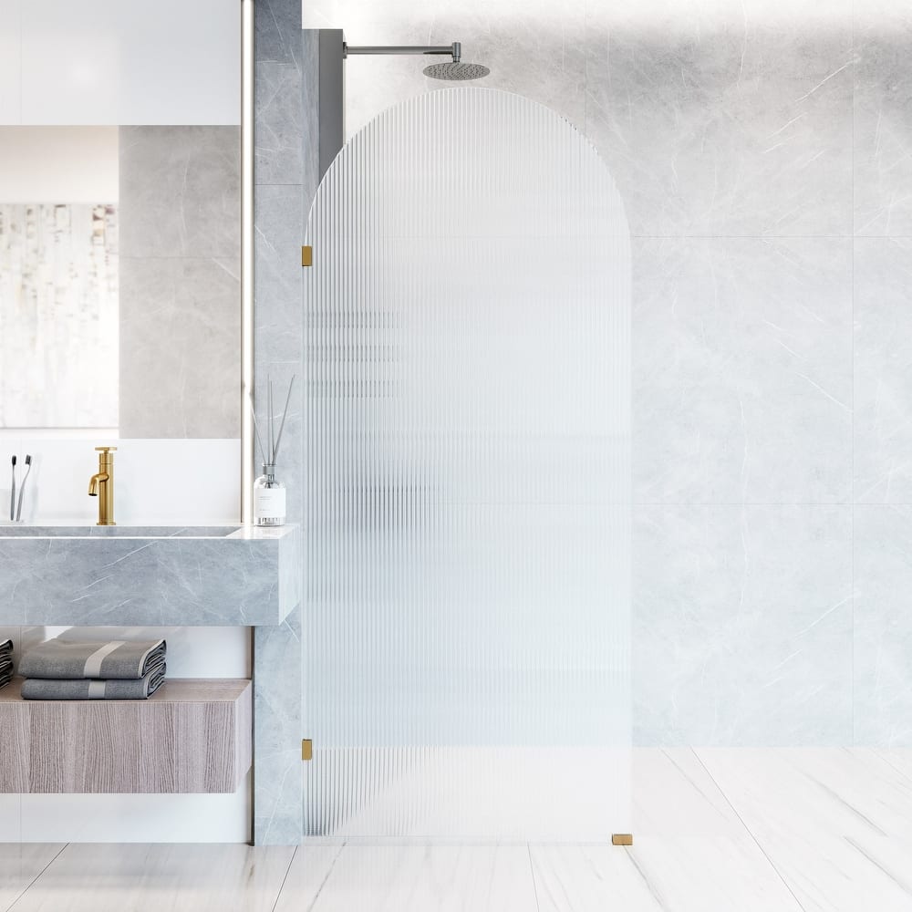 VIGO Arden 34" W x 78" H Frameless Fixed Shower Screen