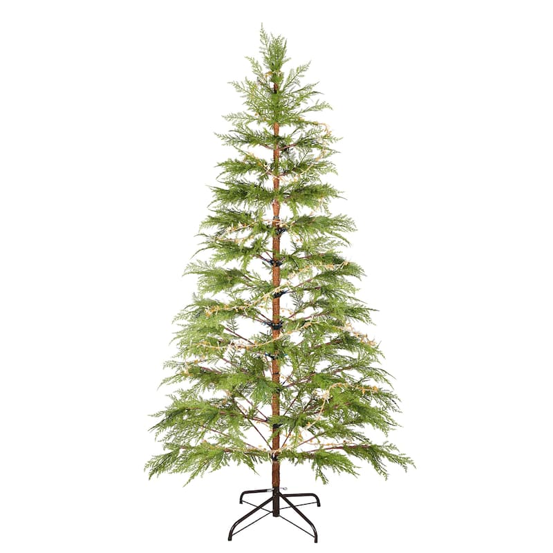 6 Feet Artificial Full Christmas Tree Includes LED Lights and Metal Stand, 612 Tips Full Tree,Xmas Decoration