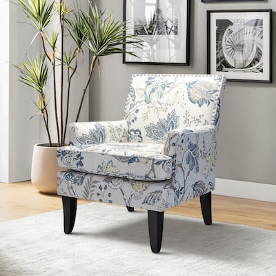 Akorda French Country Armchair with Nailhead Trim and Solid Wood Legs by HULALA HOME