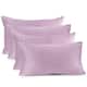 Nestl Solid Microfiber Soft Velvet Throw Pillow Cover (Set of 4) - 12" x 20" - Light Gray Lavender