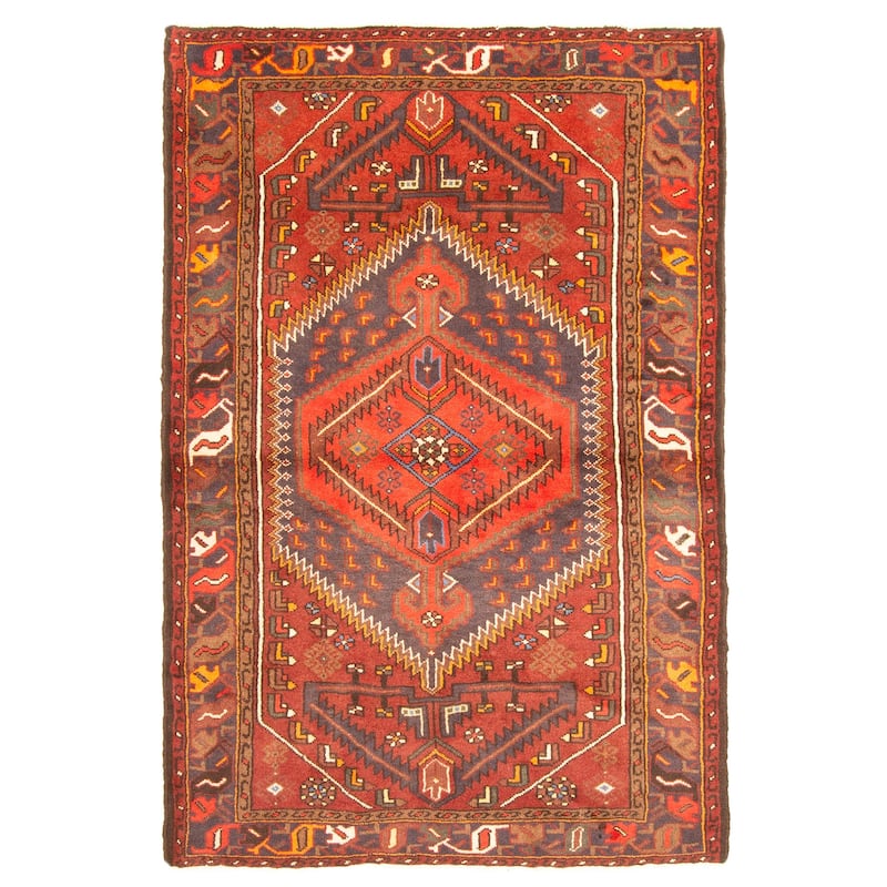ECARPETGALLERY Hand-knotted Andelz Red Wool Rug - 4'3 x 6'4