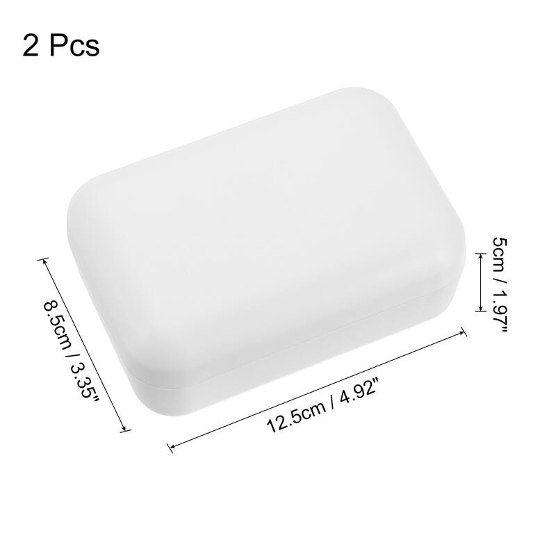 Wooden Soap Holder, Self-Draining Soap Box with Lid Wooden Soap Bar Tray - White - 2Pcs