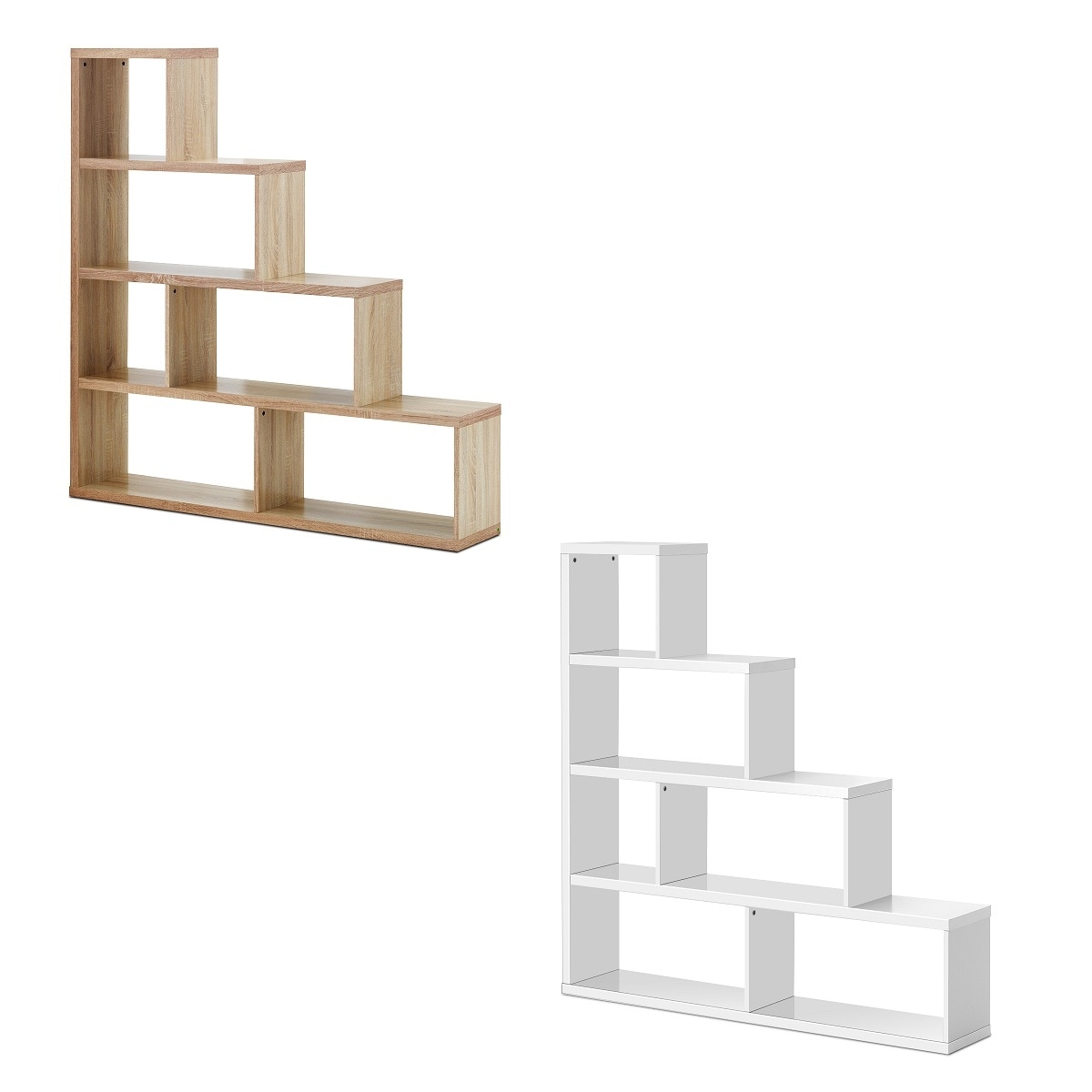 Shop Costway 6 Cubes Ladder Shelf Freestanding Corner Bookshelf