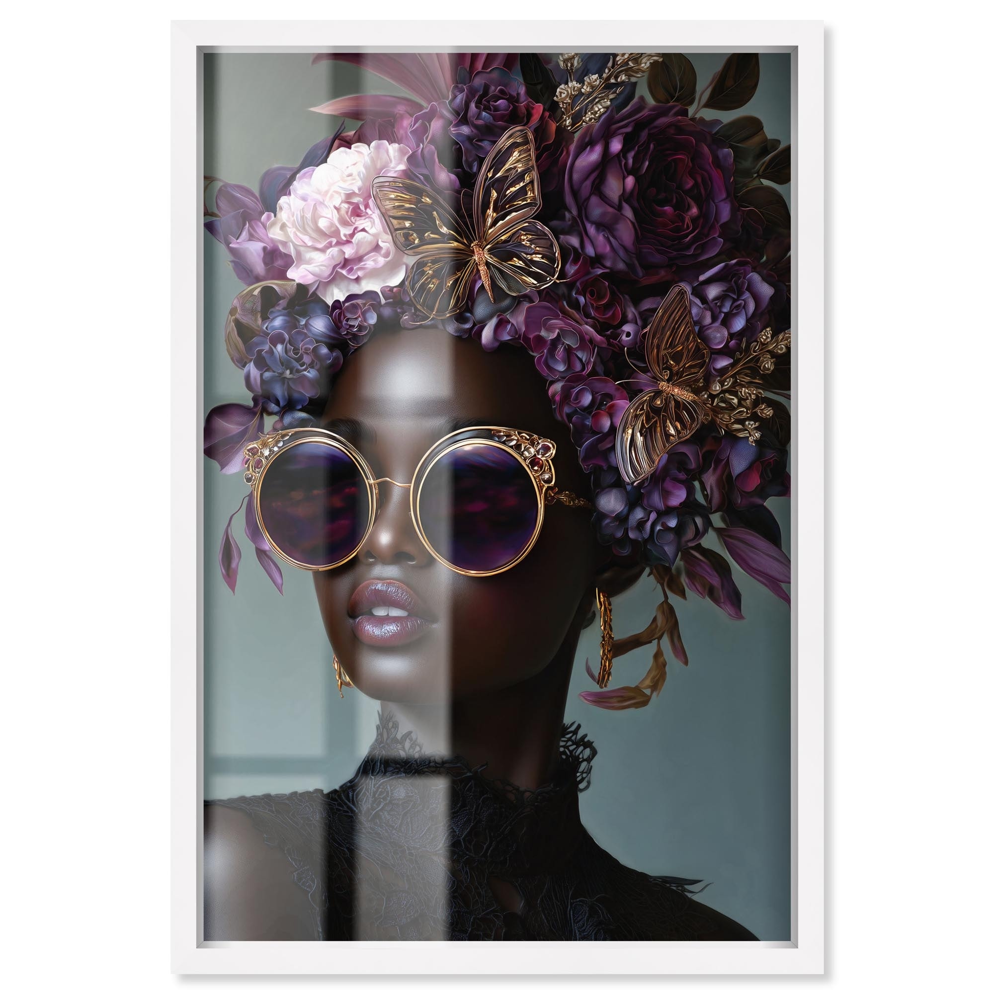 Floral Beauty II Glam Wall Decor Shadowbox Print by Art Remedy