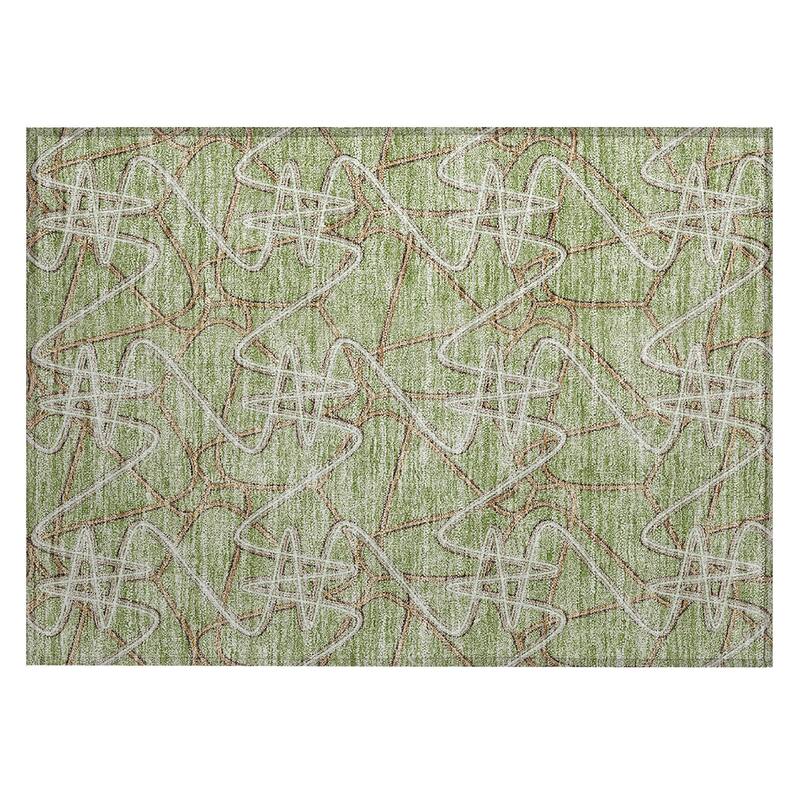 Machine Washable Indoor/ Outdoor Contemporary Links Chantille Rug