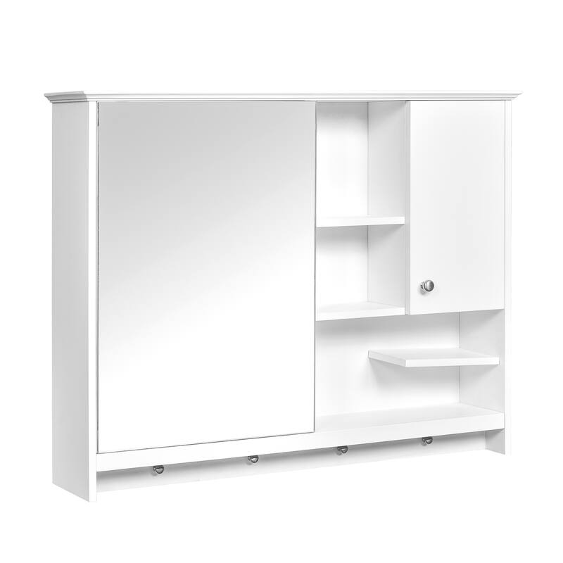36 Inch Wall Mounted Medicine Cabinet, Bathroom Storage Cabinet with Mirror Door and Adjustabl Shelf