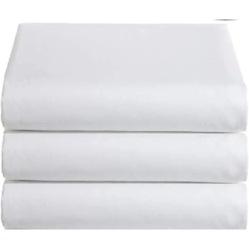 Twin Flat Sheets 3 Pack, White Cotton Flat Bed Sheet - Bed Bath