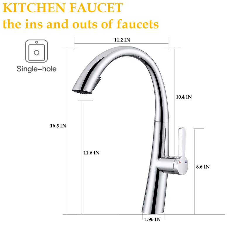Stainless steel pull-out kitchen faucet