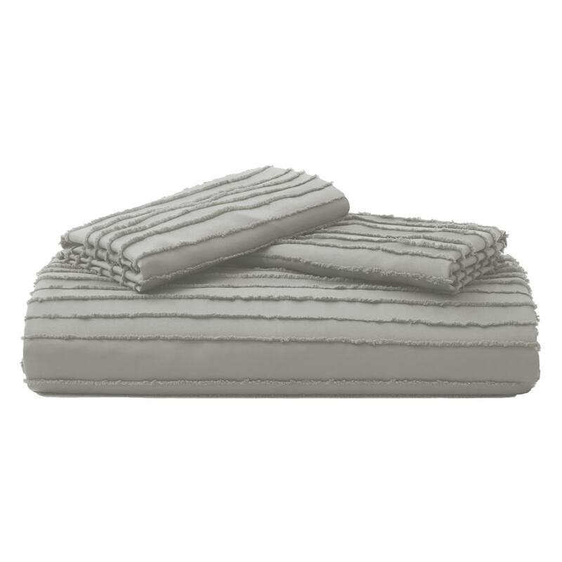 Striped Clipped Jacquard Duvet Cover Set
