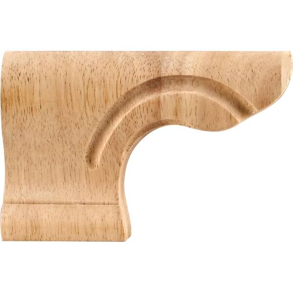 slide 1 of 1, Hardware Resources Pedestal Foot with Decorative Styling, 4"H x 6"W x Natural Oak