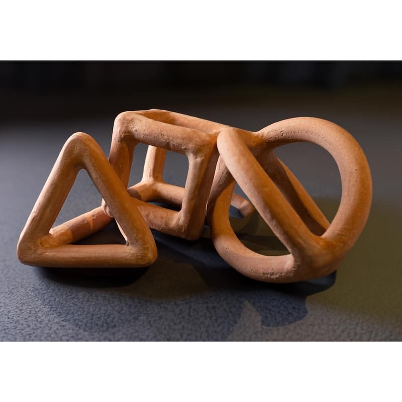 Terracotta Triangle Tabletop Decoration - 21" - Brown