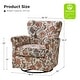preview thumbnail 37 of 53, HULALA HOME Georg Transitional Floral Fabric Swivel Rocker Chair with Removable Backrest and Rolled Armrest Set of 2