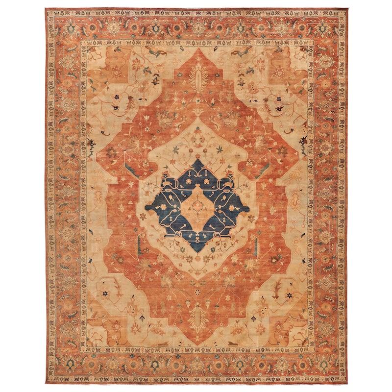 EXQUISITE RUGS ONE-OF-A-KIND Antique Weave Tabriz Hand Knotted Terracota Rug - 12'x15'