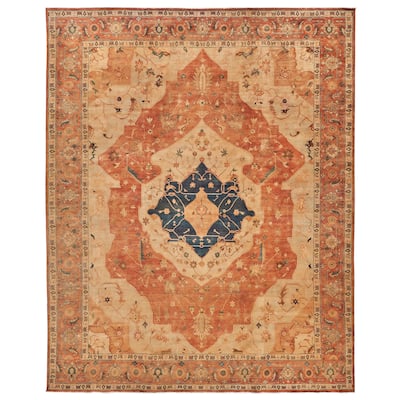 EXQUISITE RUGS ONE-OF-A-KIND Antique Weave Tabriz Hand Knotted Terracota Rug - 12'x15'