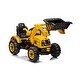 preview thumbnail 2 of 7, Ride on Excavator, 12V Battery Powered Construction Vehicle, Front Loader with Horn, 2 Speeds,Treaded Wheels - Yellow