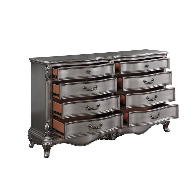 Catherine Antique Platinum 8-Drawer Dresser
