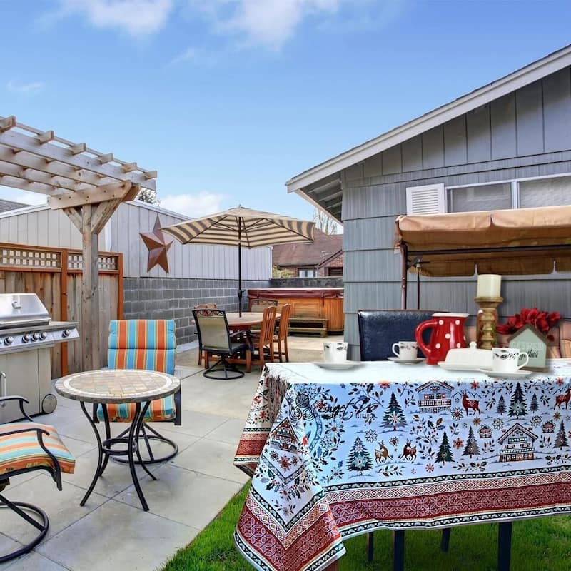 Wipeable French Acrylic Coated Spill Resistant Tablecloth - 60 X 98 in.