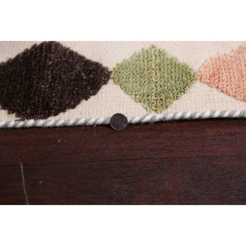 Contemporary Moroccan Oriental Area Rug Wool Handmade Carpet - 4'7" x 6'6"