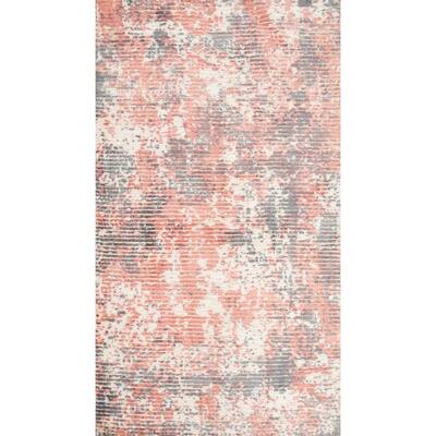 Hand Knotted Oriental Viscose Silk Carpet Modern Abstract Oranges & Rust Abstract Area Rug - 4' 0'' X 2' 0''