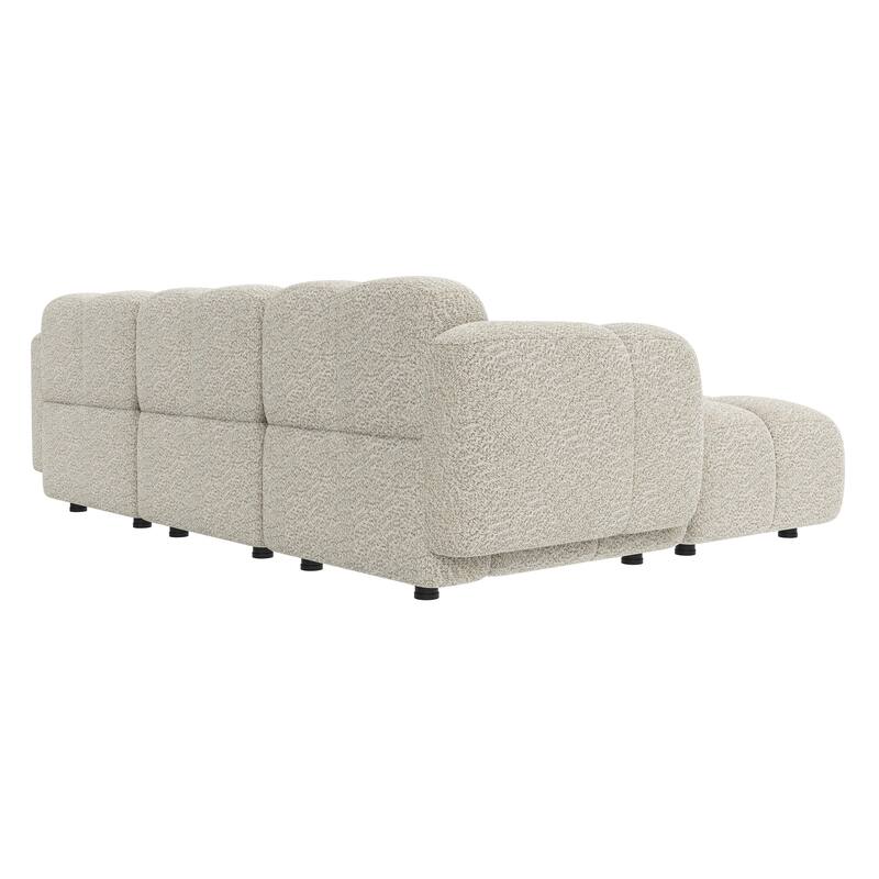 Christopher Knight Home - 3-Seater 90.94" L-Shaped Upholstered Sectional Sofa with Ottoman