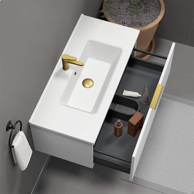 Nameeks Bodrum-3918-W Bodrum 40" Wall Mounted Single Basin Vanity Set