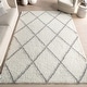 preview thumbnail 1 of 48, Nuloom Kesha Contemporary Trellis Shag Area Rug 10' x 14' - White