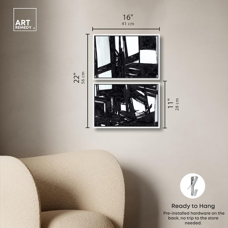 Monochrome Study Canvas Set of 2 by Art Remedy