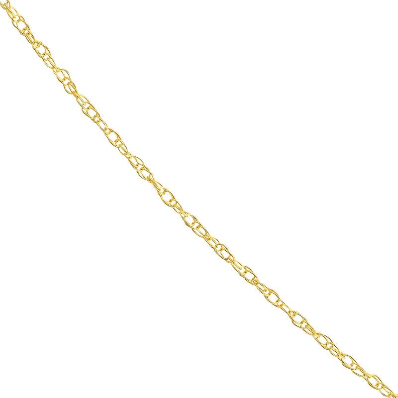 Curata 10k Yellow Gold 1.2mm Light Weight Rope Chain Necklace (Lobster)