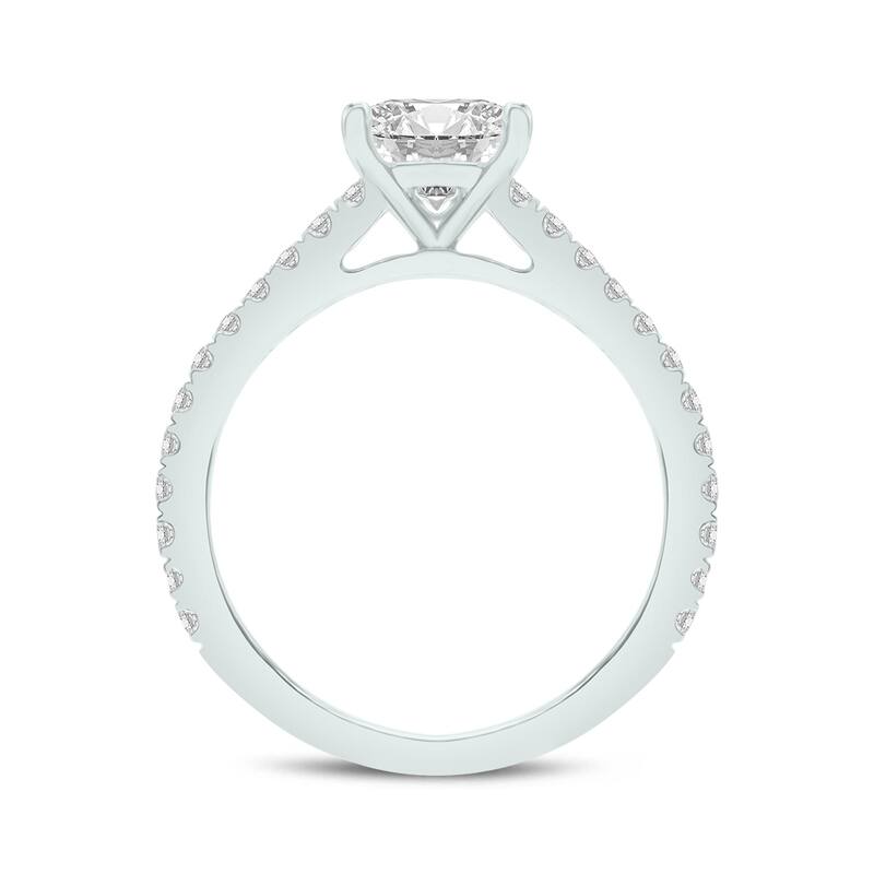Marquee 1.80 CTW Center Princess Cut Lab Grown Diamond Engagement Ring Set in 14Karat White Gold