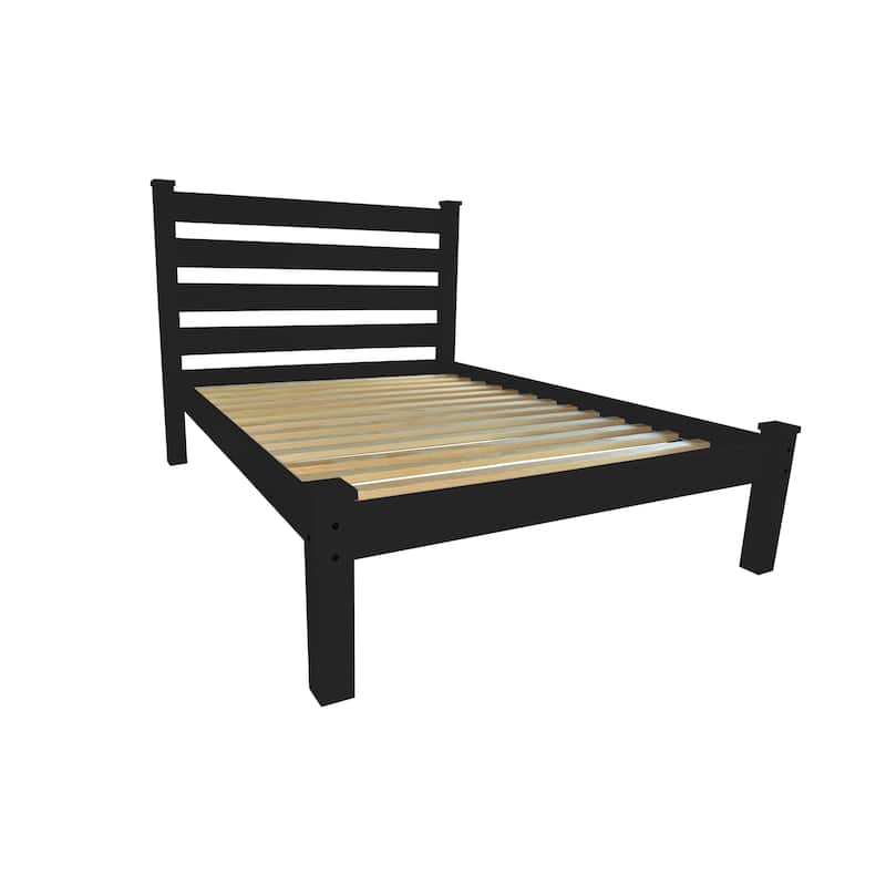 Homestead Unfinished Solid Pine Full Platform Bed - BLACK