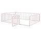 preview thumbnail 63 of 86, Twin/Full/Queen Size Floor Bed for Kids, Montessori Beds with Rails and Door, Metal Playhouse Bed Frame w/ Fence for Boys Girls