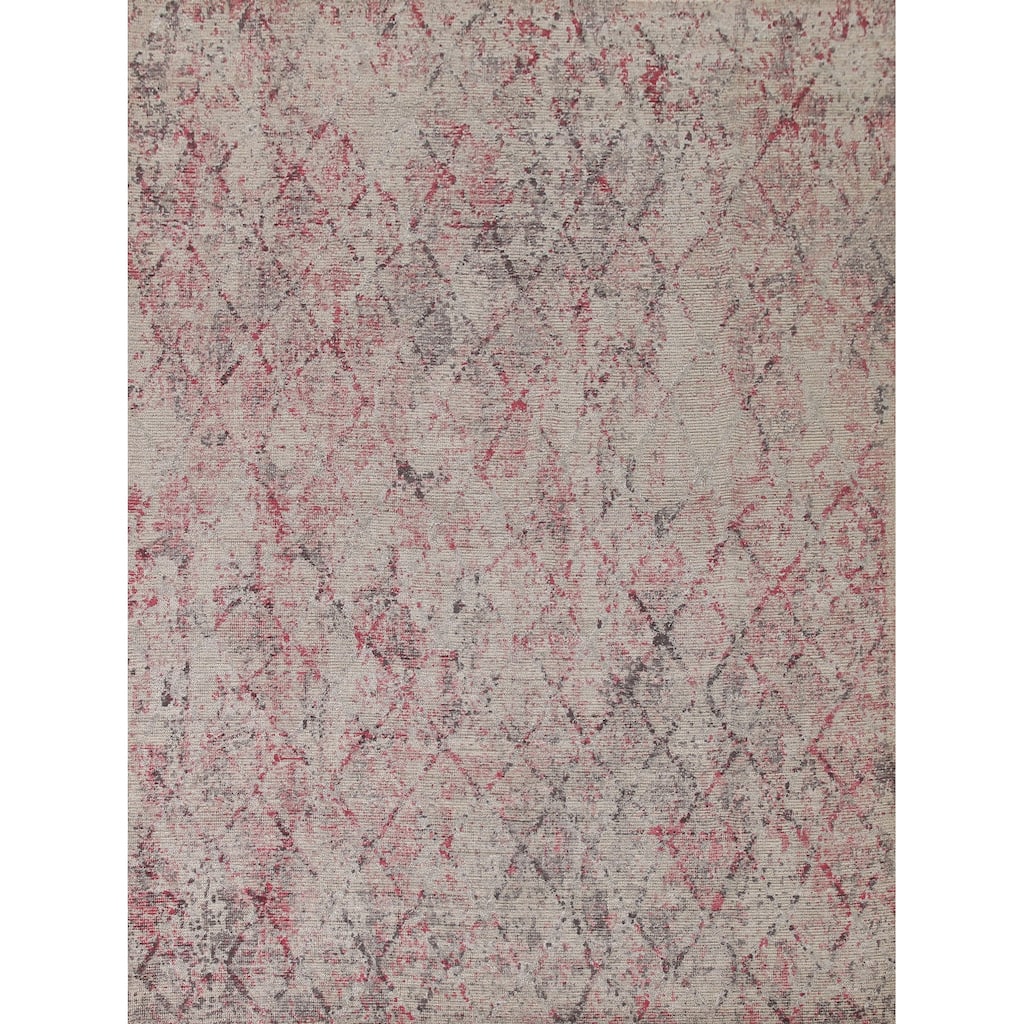 Abstract Rug Handmade Contemporary Wool Carpet - 8'0"x 9'11"