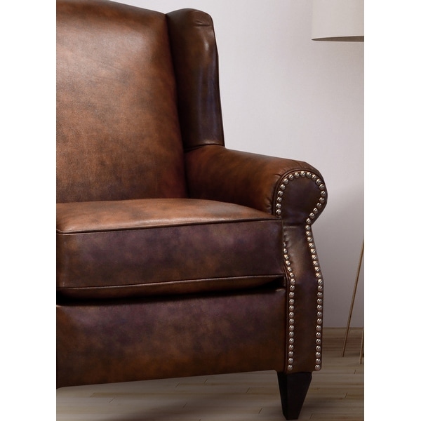 Leather hot sale nailhead chair