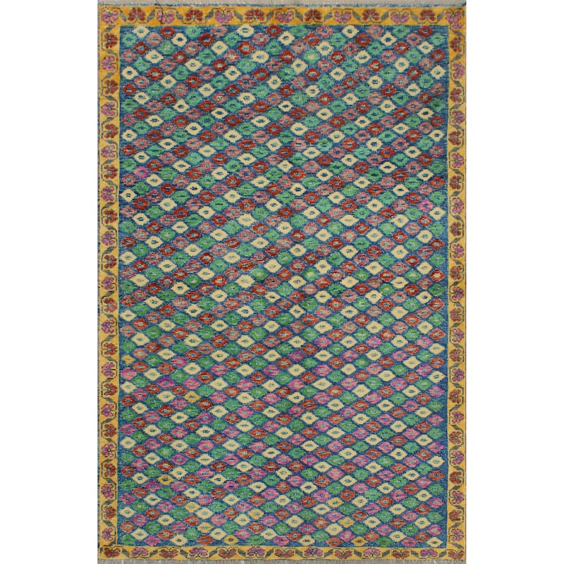 Balochi Ainagul Blue/Gold Rug - 3'11" x 6'0"