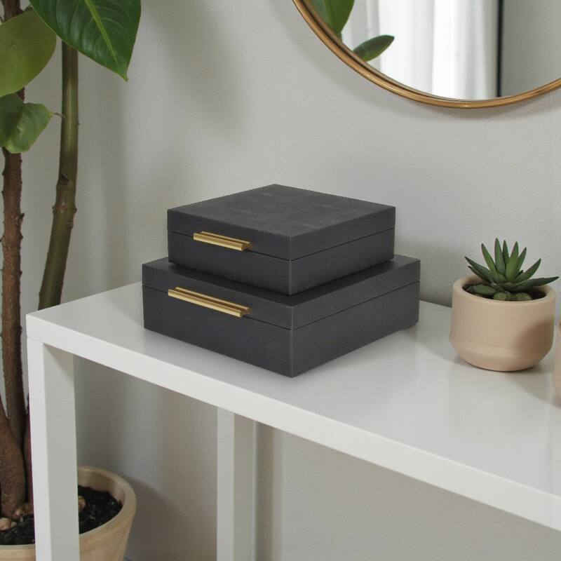 Lusan Black Vinyl Decorative Box Set