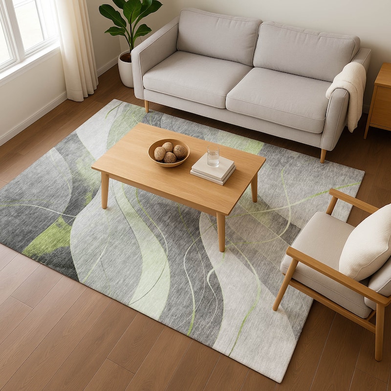 Premium Washable Super Soft Modern Waves Mayfield Rug