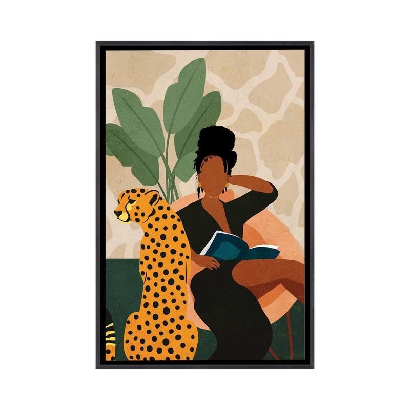 iCanvas "Stay Home No. 1" by Domonique Brown Framed - Ebony - 40x26