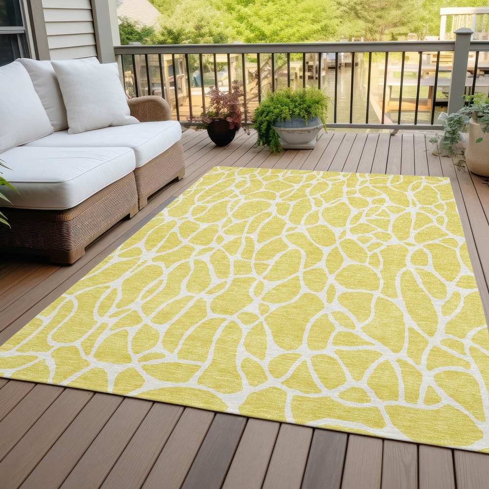 Machine Washable Indoor/ Outdoor Modern Chantille Rug