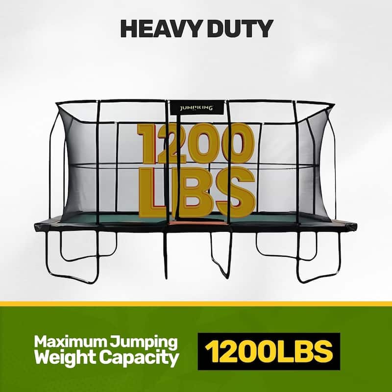 Rectangular Trampoline Pro with Enclosure - Premium Heavy-Duty Jumping System with Enhanced Bounce Design - 192