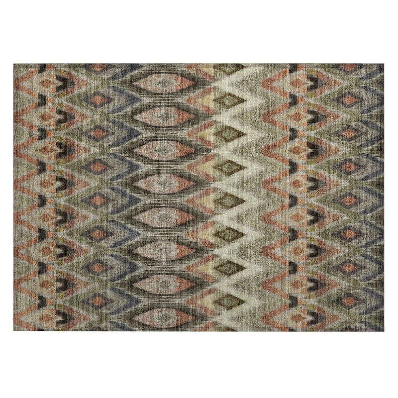 Machine Washable Indoor/ Outdoor Chantille Geometric Boho Rug