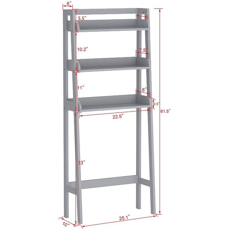 UTEX 3-Shelf Bathroom Organizer Over The Toilet, Bathroom Spacesaver,Collection Spacesaver