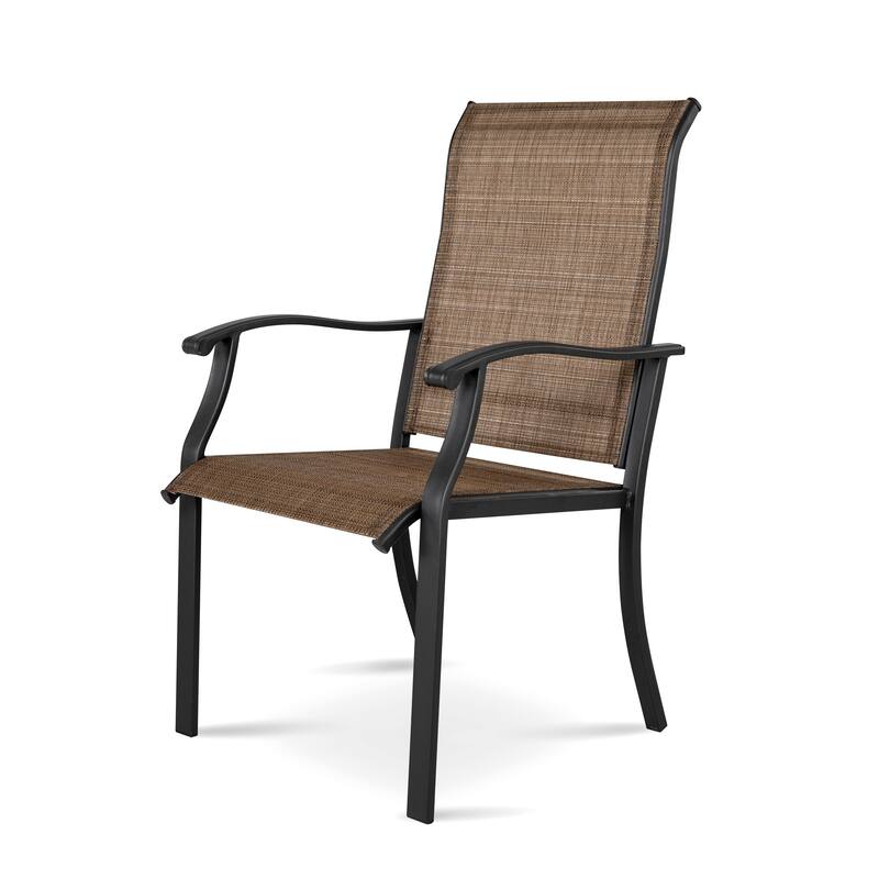 Outdoor 7-Piece Dining Set, Textilene Fabric, Powder-coated Iron Frame