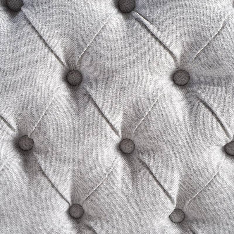 Light Grey Queen Size Upholstered Platform Bed with Button-tufted Headboard for Bedroom