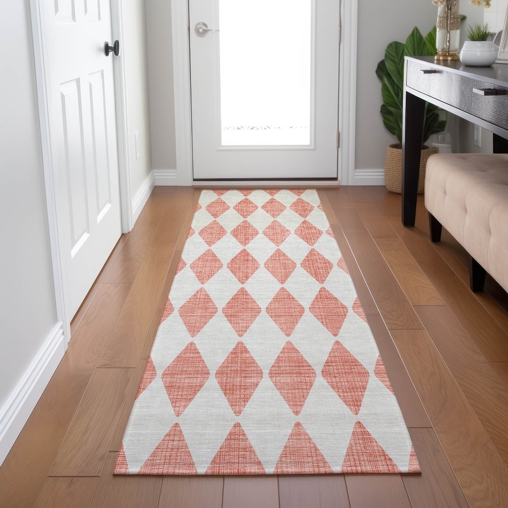 Machine Washable Indoor/ Outdoor Chantille Diamonds Rug