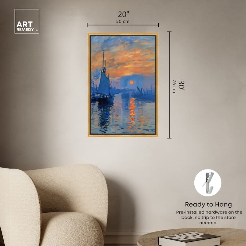 Art Remedy Till Dusk Framed Sailing 1 Piece Canvas Wall Art