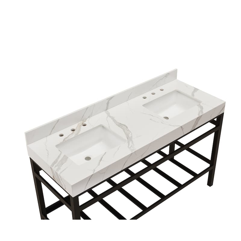 Altair Marseille Bathroom Vanity Countertop in Calacatta White with Sink without Vanity