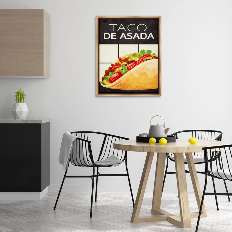 Stupell Taco Classic Meal Framed Floater Canvas Wall Art Design By Kim Allen